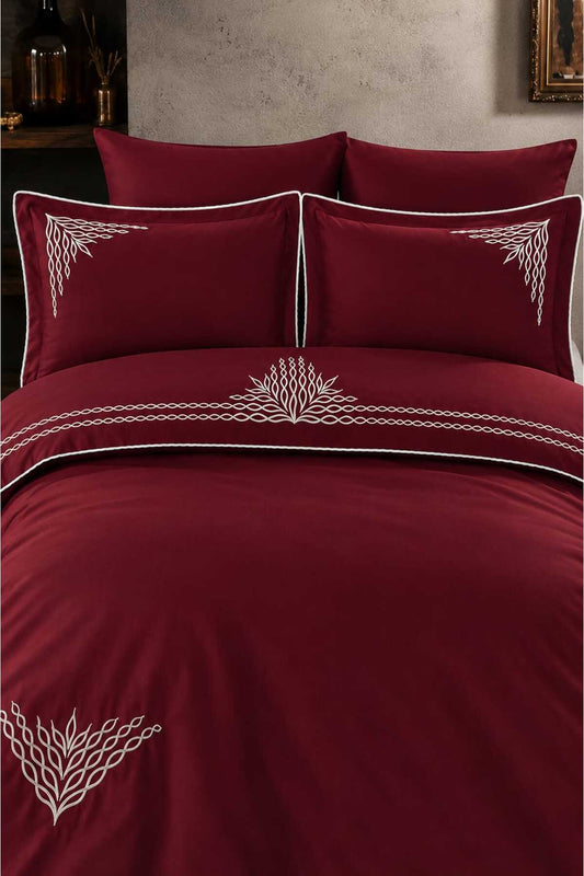 Crown Premium %100 Pamuk Nakışlı 6 Parça Çift Kişilik Nevresim Takımı