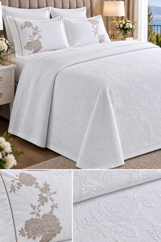 Lavin Premium %100 Pamuk Jakarlı 6 Parça Pike & Nevresim Seti