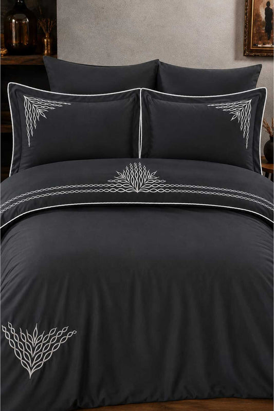 Crown Premium %100 Pamuk Nakışlı 6 Parça Çift Kişilik Nevresim Takımı