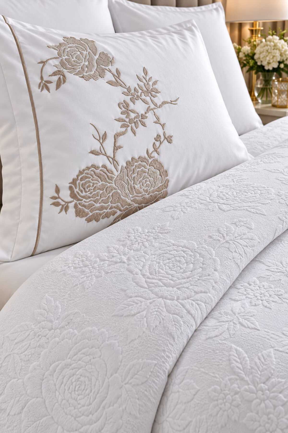 Lavin Premium %100 Pamuk Jakarlı 6 Parça Pike & Nevresim Seti