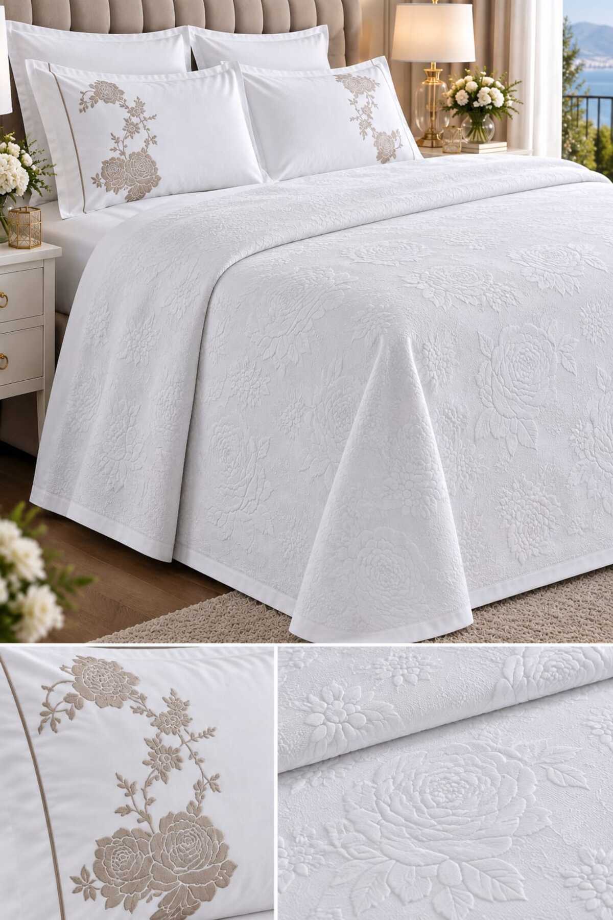 Lavin Premium %100 Pamuk Jakarlı 6 Parça Pike & Nevresim Seti