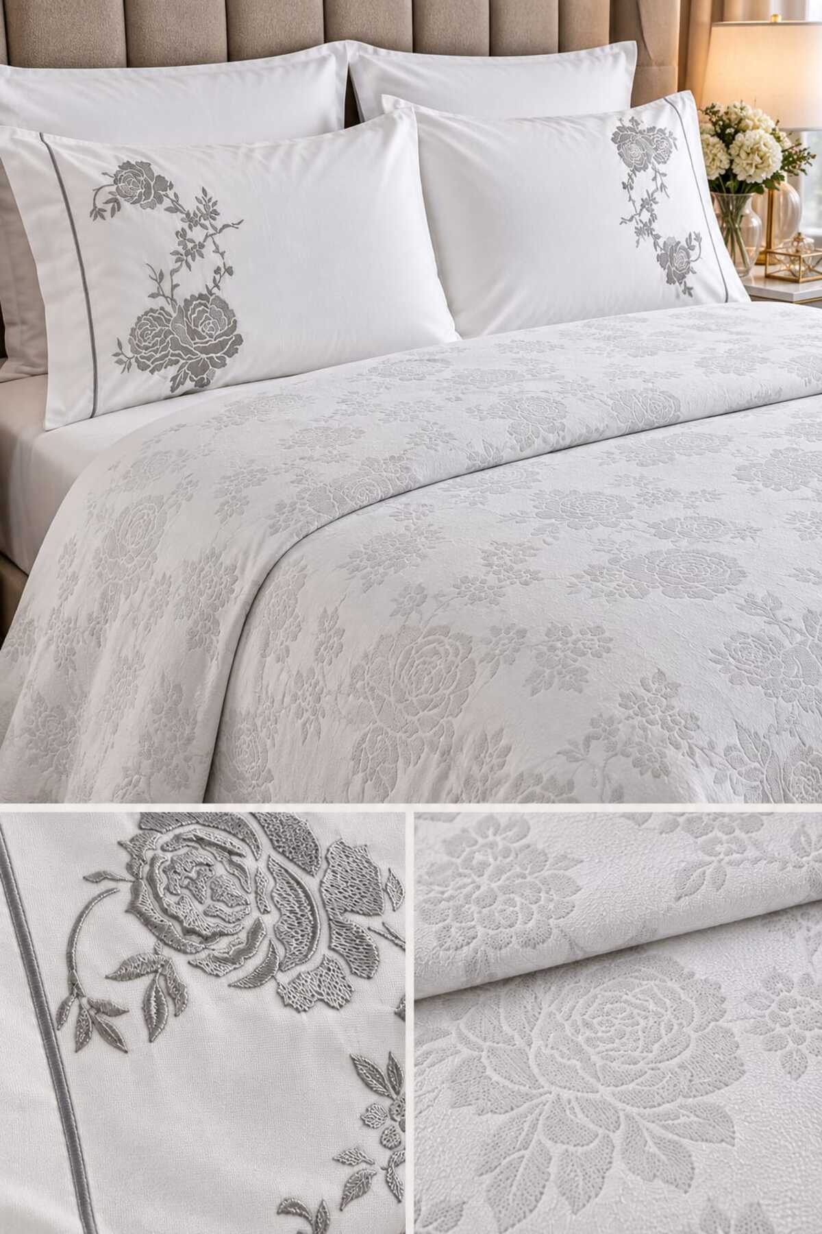 Lavin Premium %100 Pamuk Jakarlı 6 Parça Pike & Nevresim Seti