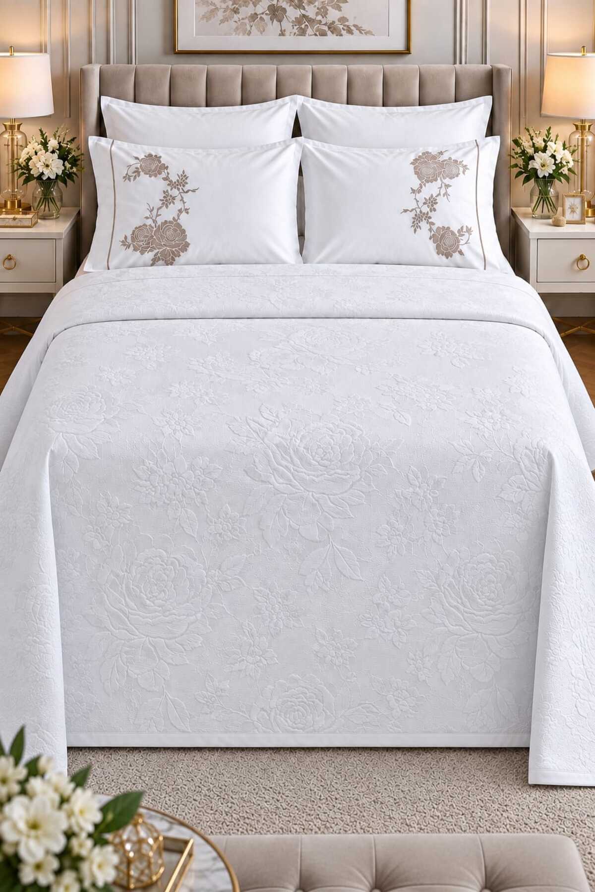 Lavin Premium %100 Pamuk Jakarlı 6 Parça Pike & Nevresim Seti