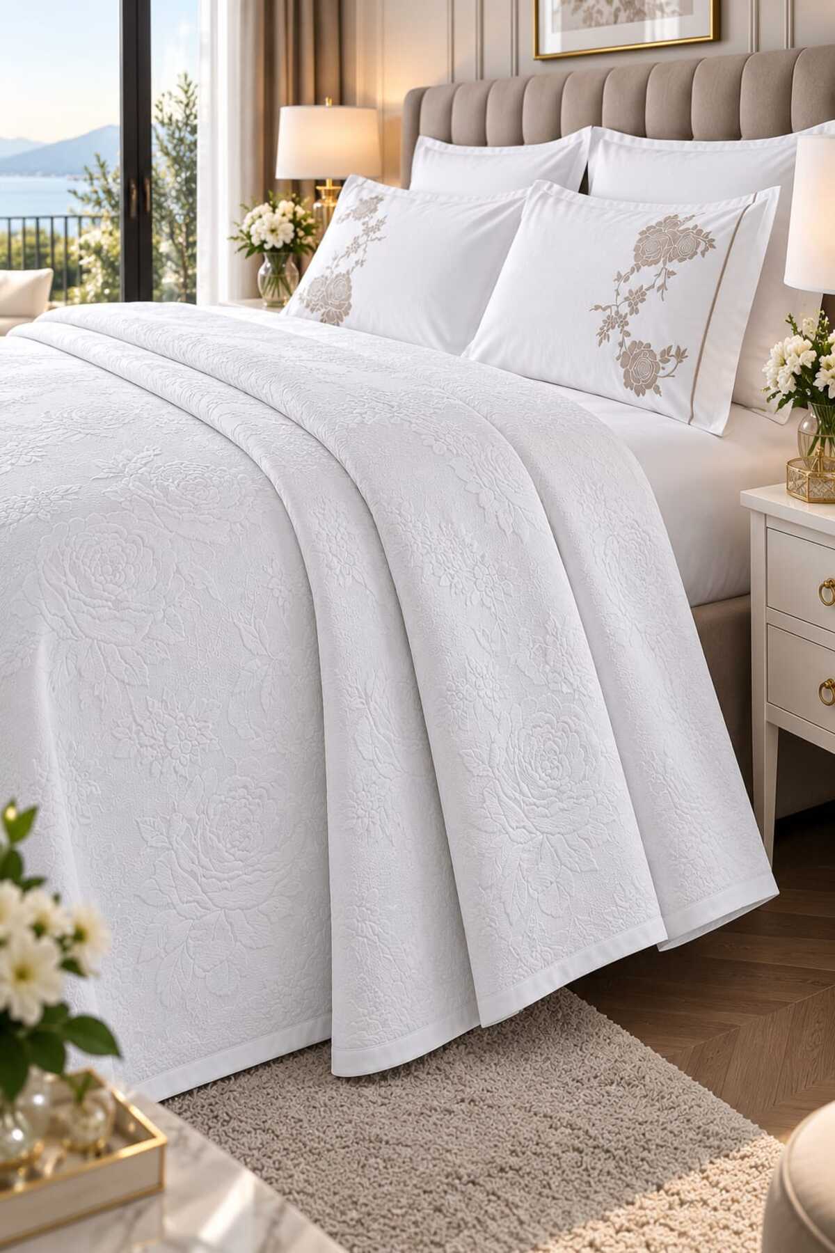 Lavin Premium %100 Pamuk Jakarlı 6 Parça Pike & Nevresim Seti